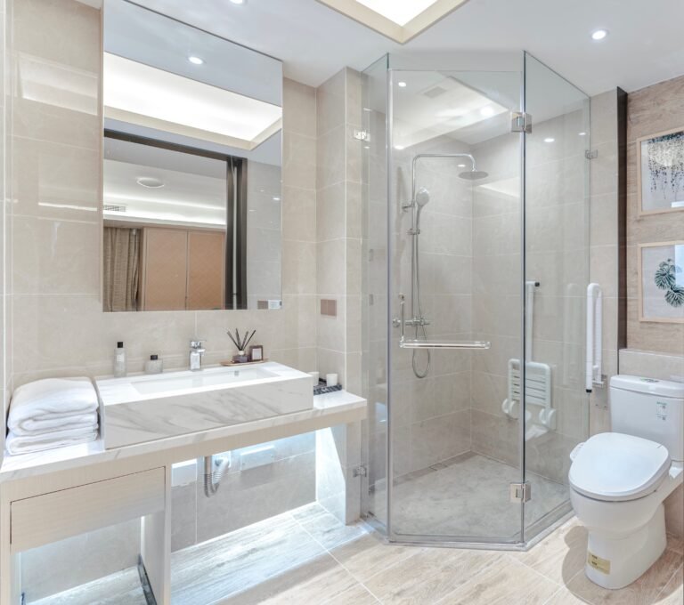 Modern bathroom with a walk-in shower