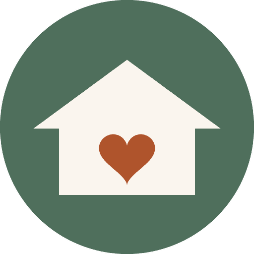 The Caring Years logo: a home with a heart